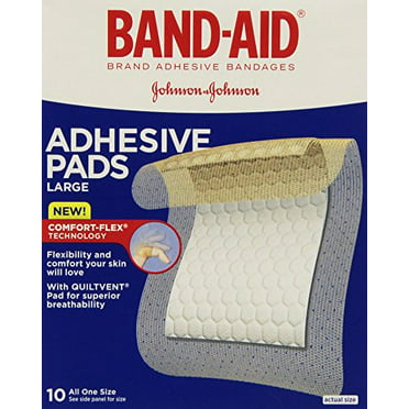 Pack of 2 BAND-AID Adhesive Pads Comfort-Flex Large 10 Each